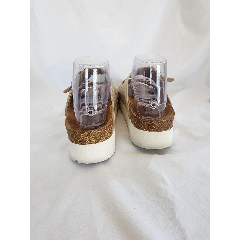 Plakton Bios Gold Metallic Glitter Platform Sandals Spain Buckle‎ Slides  38/7.5